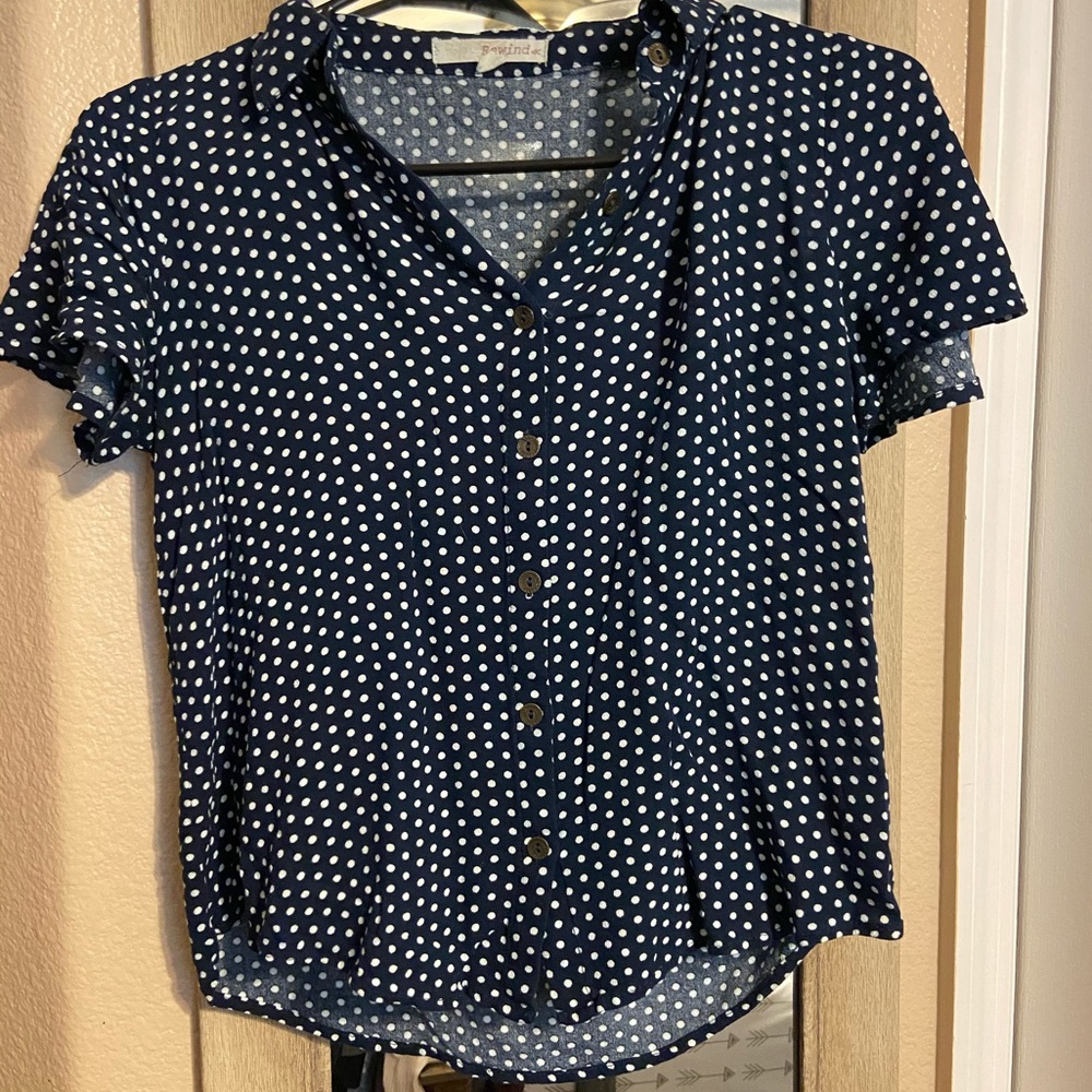 polkadot button down with collar